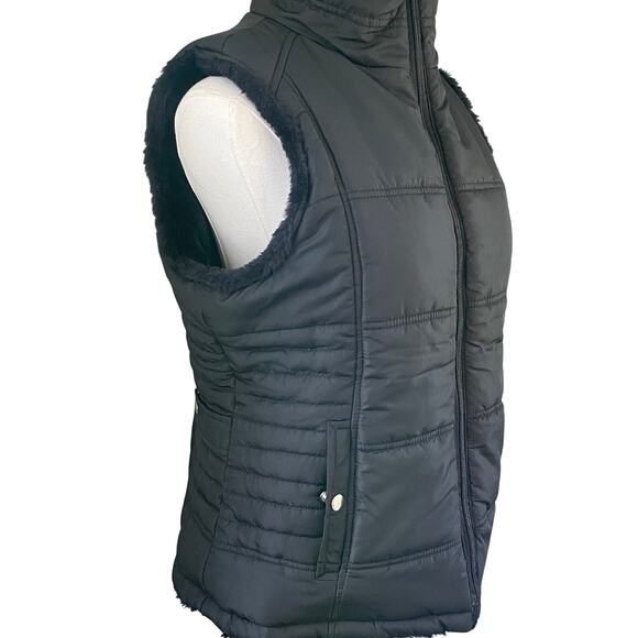 Reversible Faux Fur Vest Keren Hart Size Medium Cozy Apres Ski Winter Resortwear - Picture 6 of 12